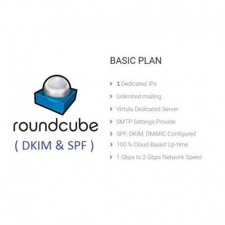 UNLIMITED ROUNDCUBE WEBMAIL SERVER - FULL SPF, DKIM, DMARC CONFIGURED ( NEW & FRESH )